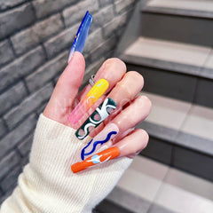 【1DH-1739】Handmade Press-On Nails Midnight Peach Sauce