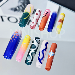 【1DH-1739】Handmade Press-On Nails Midnight Peach Sauce