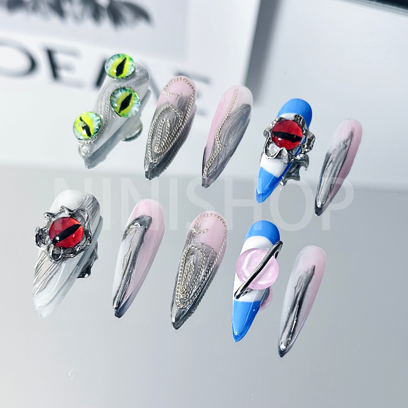 【1DH-4328】Handmade Press-On Nails Devil's Eye