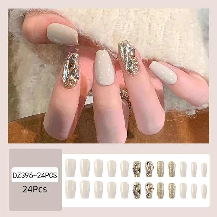 【YTT-DZ396】24PCS milky white champagne diamonds